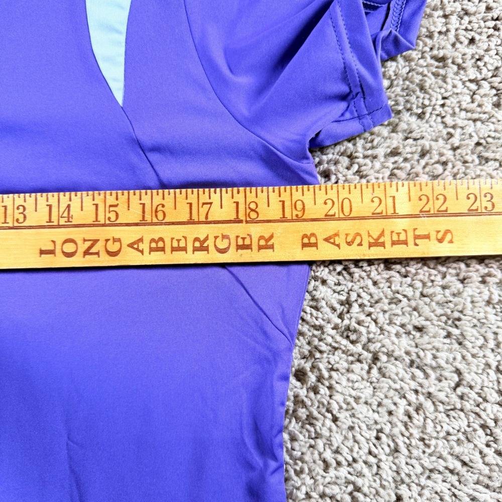 Mizuno Volleyball Jersey Womens Large Purple V-Neck Short Sleeve Active‎ Top NWT - Picture 6 of 8